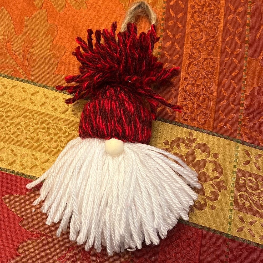 Handmade Yarn Gnome Ornament